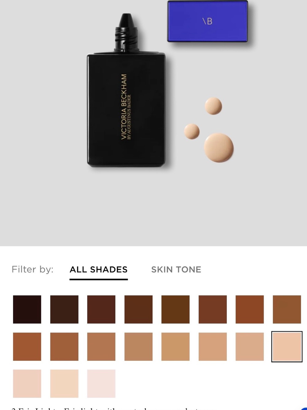 Victoria Beckham Foundation Duo — Black Bottle with Beige Drops